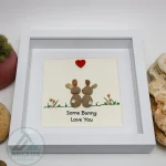 Bunny Pebble Art, Bunny Lovers Gift, Rabbit Pebble Art, Pebble Picture, Anniversary Gift, Rabbit Pebble Art, Rabbit Framed Gift, Unique Gift, Handcrafted Item, - Image 5
