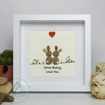 Bunny Pebble Art, Bunny Lovers Gift, Rabbit Pebble Art, Pebble Picture, Anniversary Gift, Rabbit Pebble Art, Rabbit Framed Gift, Unique Gift, Handcrafted Item,