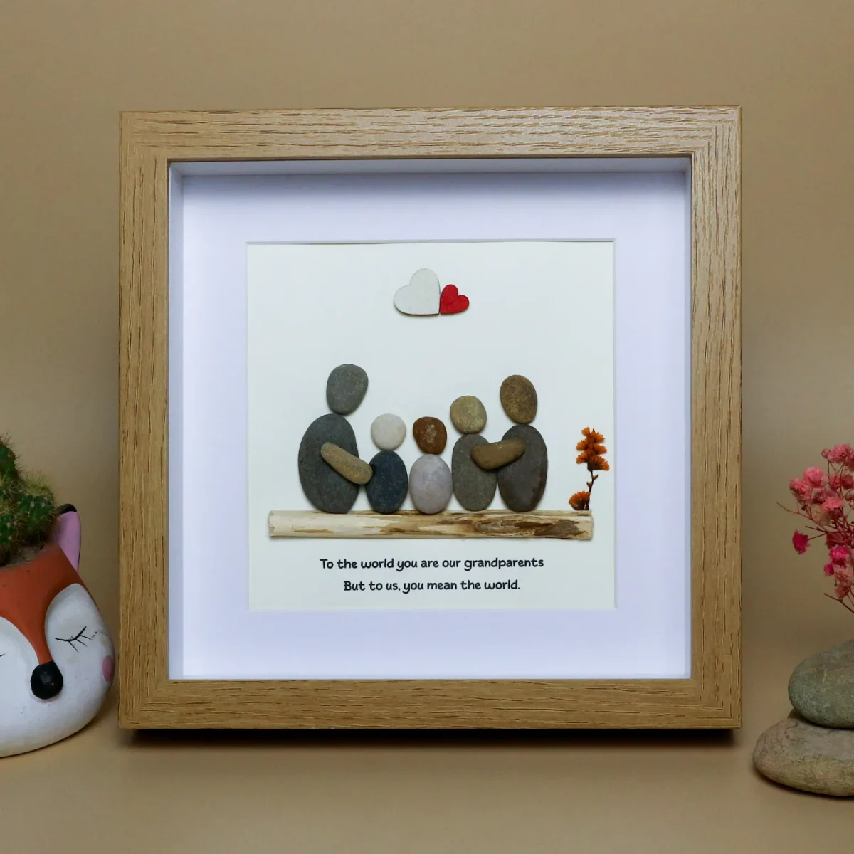 Personalized Grandparents Gift, Grandparents Day Gift, Grandparents Pebble Art, Gifts for Grandparents, Grandparents Gifts from kids - Image 3