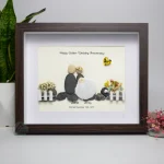 Personalized Wedding Anniversary Pebble Art, Couple Pebble Art, Anniversary Present for Him or Her, Pebble Art Gift, Pebble Painting - Image 6