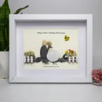 Personalized Wedding Anniversary Pebble Art, Couple Pebble Art, Anniversary Present for Him or Her, Pebble Art Gift, Pebble Painting - Image 7