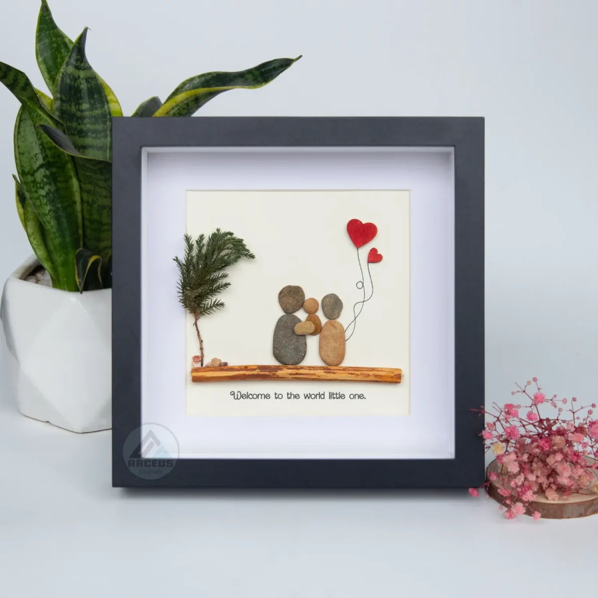 Personalized Family Pebble Art, Housewarming Gift Pebble Painting, Custom Pebble Art Family, Gift For Family, New Home Pebble Art Gift - Image 5