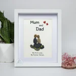 Mum And Dad Pebble Art, Personalized Anniversary Gift for Parents, Gift For Parents Aniversary, Gift For Mom, Gift For Dad - Image 6