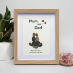 Mum And Dad Pebble Art, Personalized Anniversary Gift for Parents, Gift For Parents Aniversary, Gift For Mom, Gift For Dad