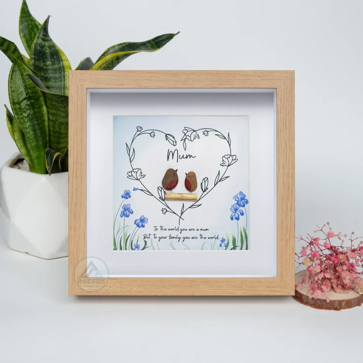 XNJPG AMZ00357-1 Personalized Gift For Mom, Mom Pebble Art, Gift For Mother Day, Mother's Day Gift, Mom Pebble Art, Pebble Art Gift For Mom From Daughter - Image 1