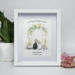 Personalized Wedding Anniversary Pebble Art, Couple Pebble Art, Anniversary Present for Him or Her, Pebble Art Gift, Pebble Painting - Image 5