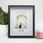 Personalized Wedding Anniversary Pebble Art, Couple Pebble Art, Anniversary Present for Him or Her, Pebble Art Gift, Pebble Painting - Image 6