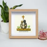 Personalized Christening Gifts, Christening Family Gift, Christening Pebble Frame, Christening Gift from Godparents, Baptism Gift