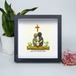Personalized Christening Gifts, Christening Family Gift, Christening Pebble Frame, Christening Gift from Godparents, Baptism Gift - Image 7