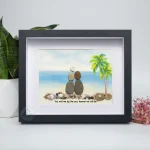Personalized Couple On The Beach Pebble Art, Gift for Wedding Anniversary, Gift for Couple, Love Pebble Art Gift, Pebble Painting - Image 5