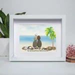 Personalized Couple On The Beach Pebble Art, Gift for Wedding Anniversary, Gift for Couple, Love Pebble Art Gift, Pebble Painting - Image 6