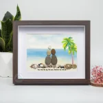 Personalized Couple On The Beach Pebble Art, Gift for Wedding Anniversary, Gift for Couple, Love Pebble Art Gift, Pebble Painting - Image 7