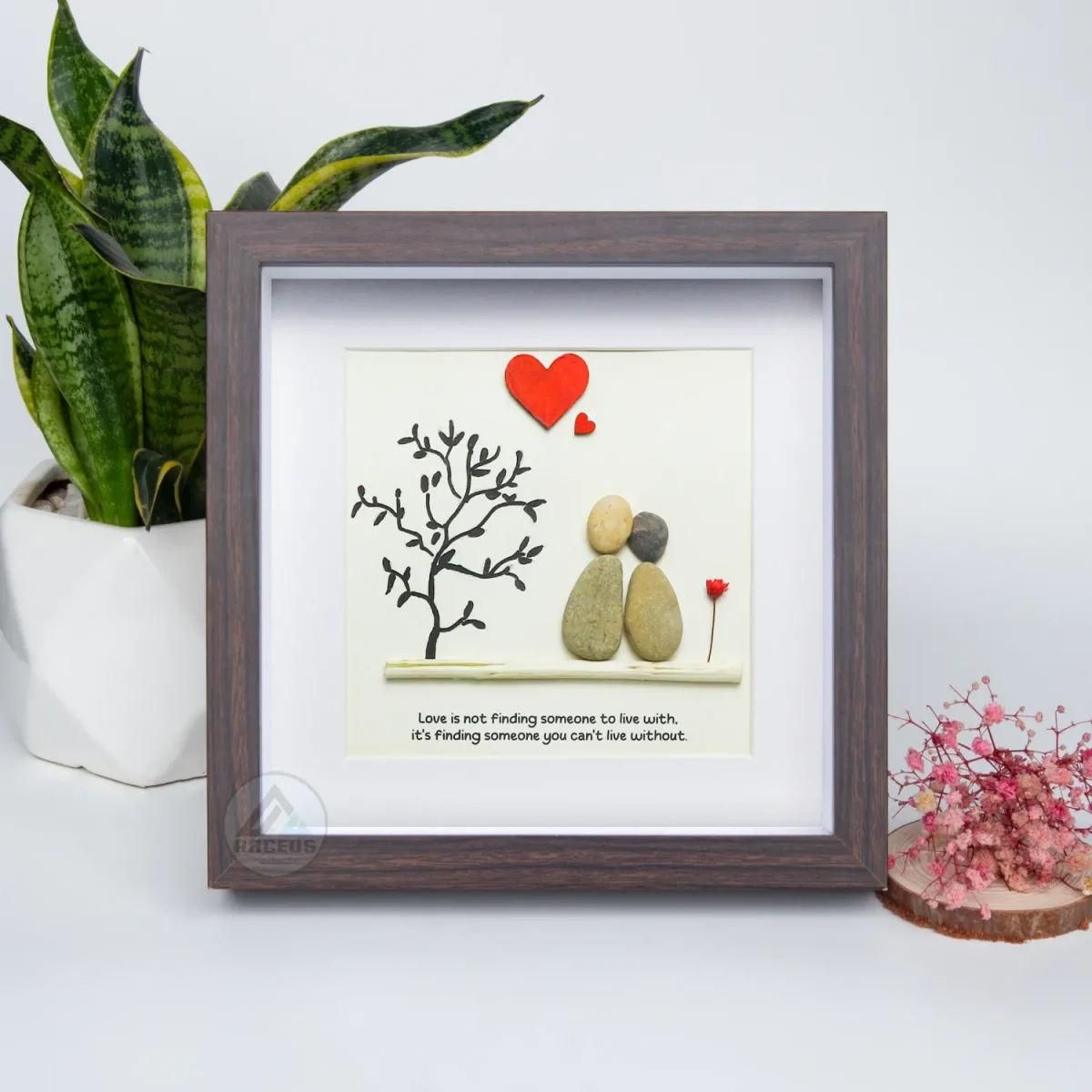 Personalized Couple with Romatic Quotes Pebble Art, Gift for Wedding Anniversary, Gift for Couple, Love Pebble Art Gift, Pebble Painting - Image 6