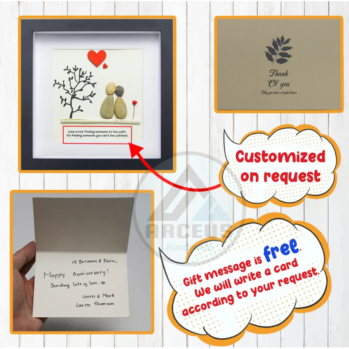 Personalized Couple with Romatic Quotes Pebble Art, Gift for Wedding Anniversary, Gift for Couple, Love Pebble Art Gift, Pebble Painting - Image 3