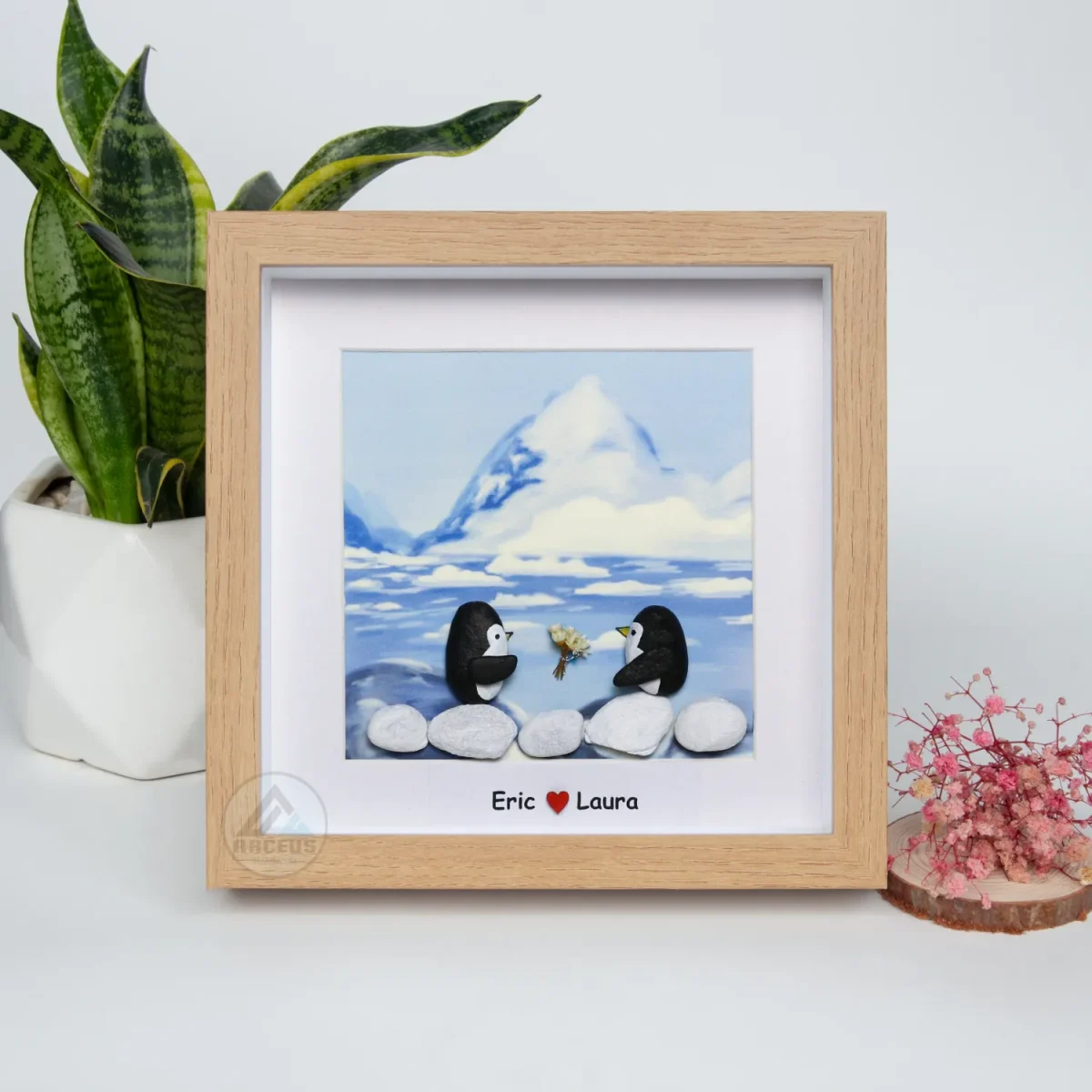 XNJPG AMZ00362-01 You Are My Penguin Gift, Penguin Love Pebble Art | Penguin Art For Boyfriend, Girlfriend, Husband, Wife Romantic Gift Unique - Image 1