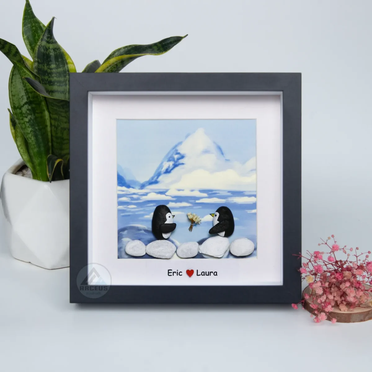 You Are My Penguin Gift, Penguin Love Pebble Art | Penguin Art For Boyfriend, Girlfriend, Husband, Wife Romantic Gift Unique - Image 7