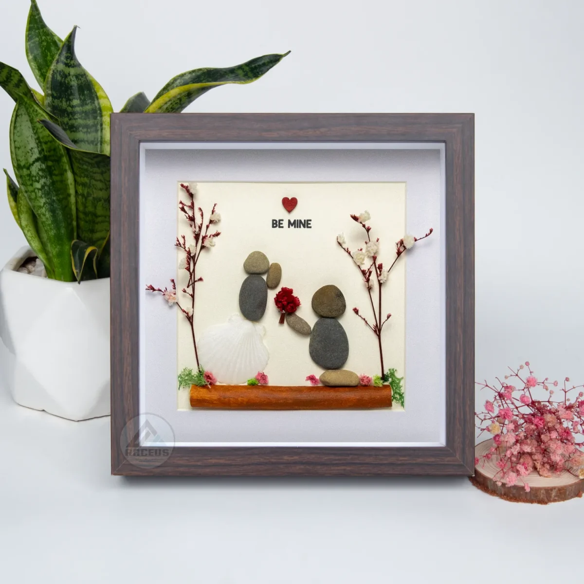 Personalized Couple Pebble Art, Wedding Gift for Couple, Anniversary Gift For Girlfriend / Wife / Husband, Pebble Painting, Pebble Art Gift - Image 5