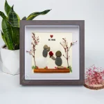Personalized Couple Pebble Art, Wedding Gift for Couple, Anniversary Gift For Girlfriend / Wife / Husband, Pebble Painting, Pebble Art Gift - Image 5