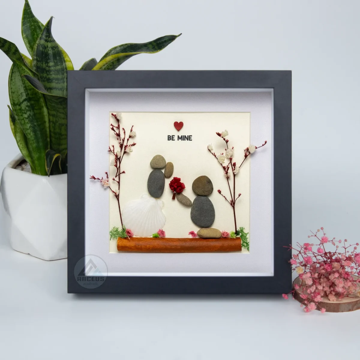 Personalized Couple Pebble Art, Wedding Gift for Couple, Anniversary Gift For Girlfriend / Wife / Husband, Pebble Painting, Pebble Art Gift - Image 6