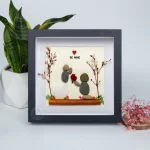 Personalized Couple Pebble Art, Wedding Gift for Couple, Anniversary Gift For Girlfriend / Wife / Husband, Pebble Painting, Pebble Art Gift - Image 6