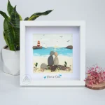 Personalized Couple On The Beach Pebble Art, Gift for Wedding Anniversary, Gift for Couple, Love Pebble Art Gift, Pebble Painting - Image 5