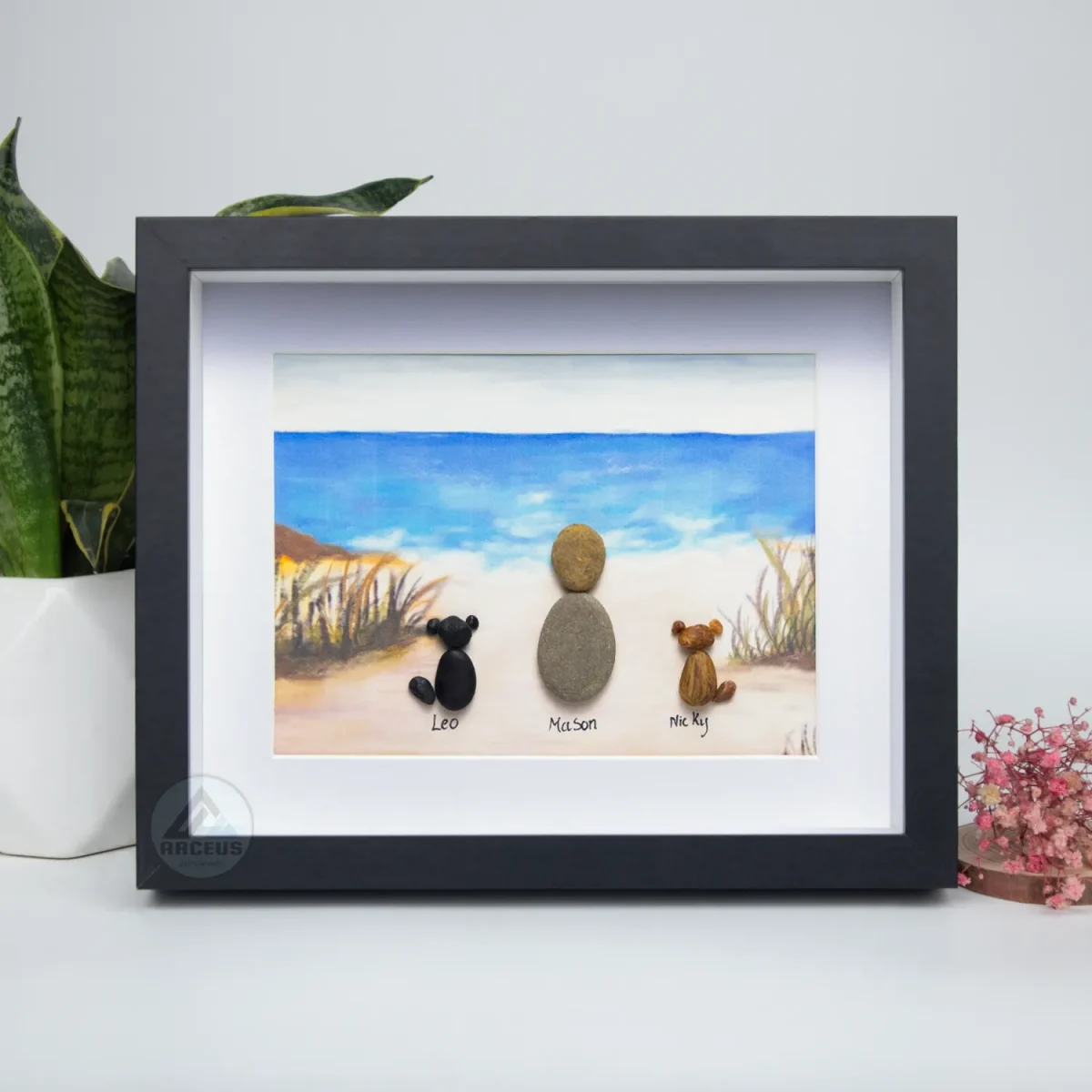 Personalized Dog Lover Pebble Art, Dog Wall Art, Dog Pebble Art, Framed Dog Wall Hanging, Dog Decor, Unique Animal Lover Gift, Baby Dog Art - Image 6