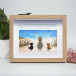 Personalized Dog Lover Pebble Art, Dog Wall Art, Dog Pebble Art, Framed Dog Wall Hanging, Dog Decor, Unique Animal Lover Gift, Baby Dog Art