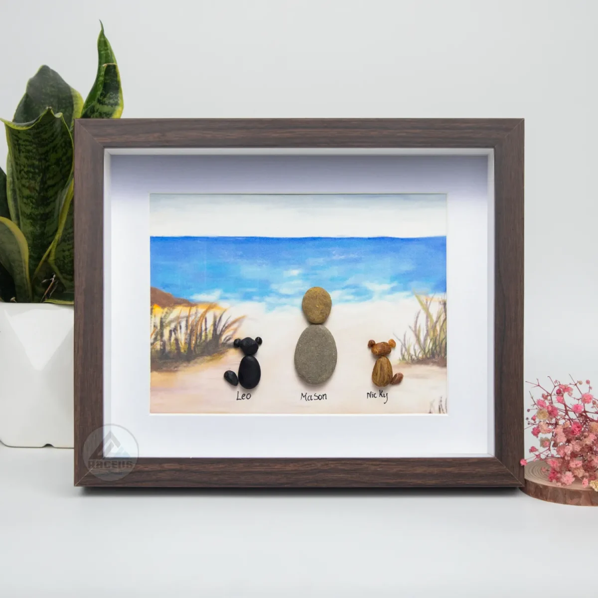 Personalized Dog Lover Pebble Art, Dog Wall Art, Dog Pebble Art, Framed Dog Wall Hanging, Dog Decor, Unique Animal Lover Gift, Baby Dog Art - Image 7