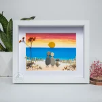 Personalized Couple On The Beach Pebble Art, Gift for Wedding Anniversary, Gift for Couple, Love Pebble Art Gift, Pebble Painting - Image 6