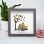 Personalized Family With Pets Pebble Art, Pebble Art Gift, Family With Dog Pebble Art, Family With Cat Pebble Art, Gift for Family - Image 5
