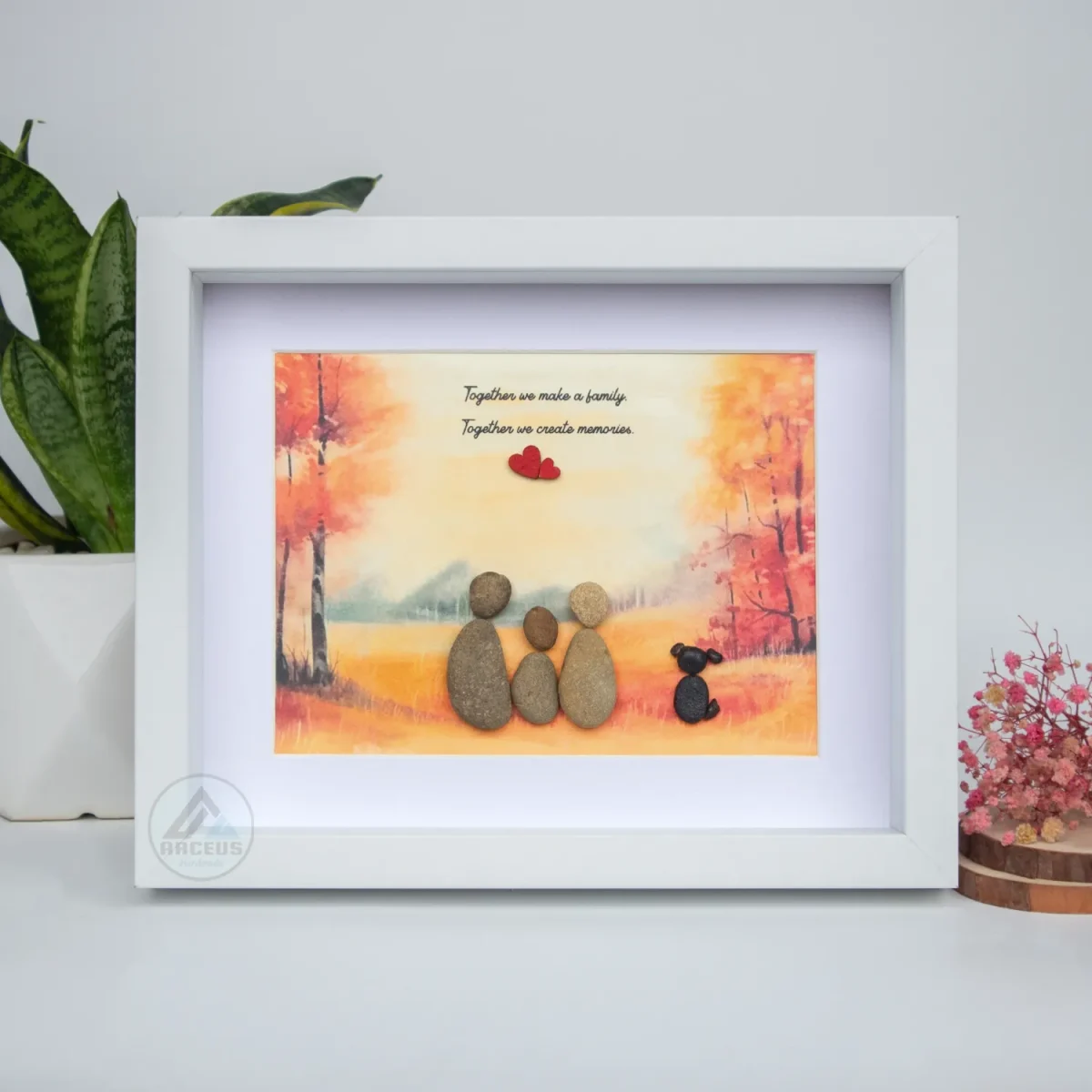 Personalized Family With Pets Pebble Art, Pebble Art Gift, Family With Dog Pebble Art, Family With Cat Pebble Art, Gift for Family - Image 5
