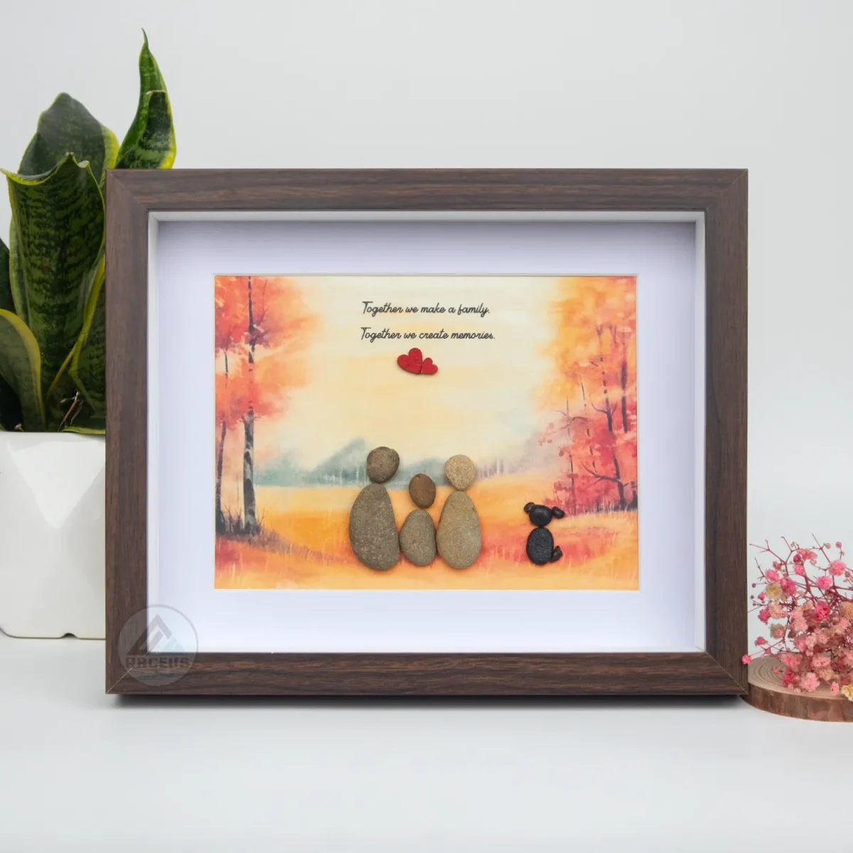 Personalized Family With Pets Pebble Art, Pebble Art Gift, Family With Dog Pebble Art, Family With Cat Pebble Art, Gift for Family - Image 7