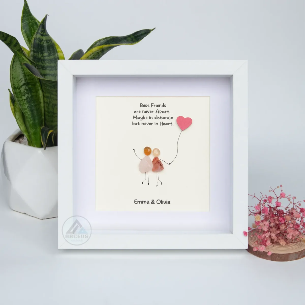 Personalized Best Friend Pebble Art, Birthday Gifts, Gifts For Best Friends, Friends Female, Best Friend Pebble Art, Pebble Art Gift - Image 2