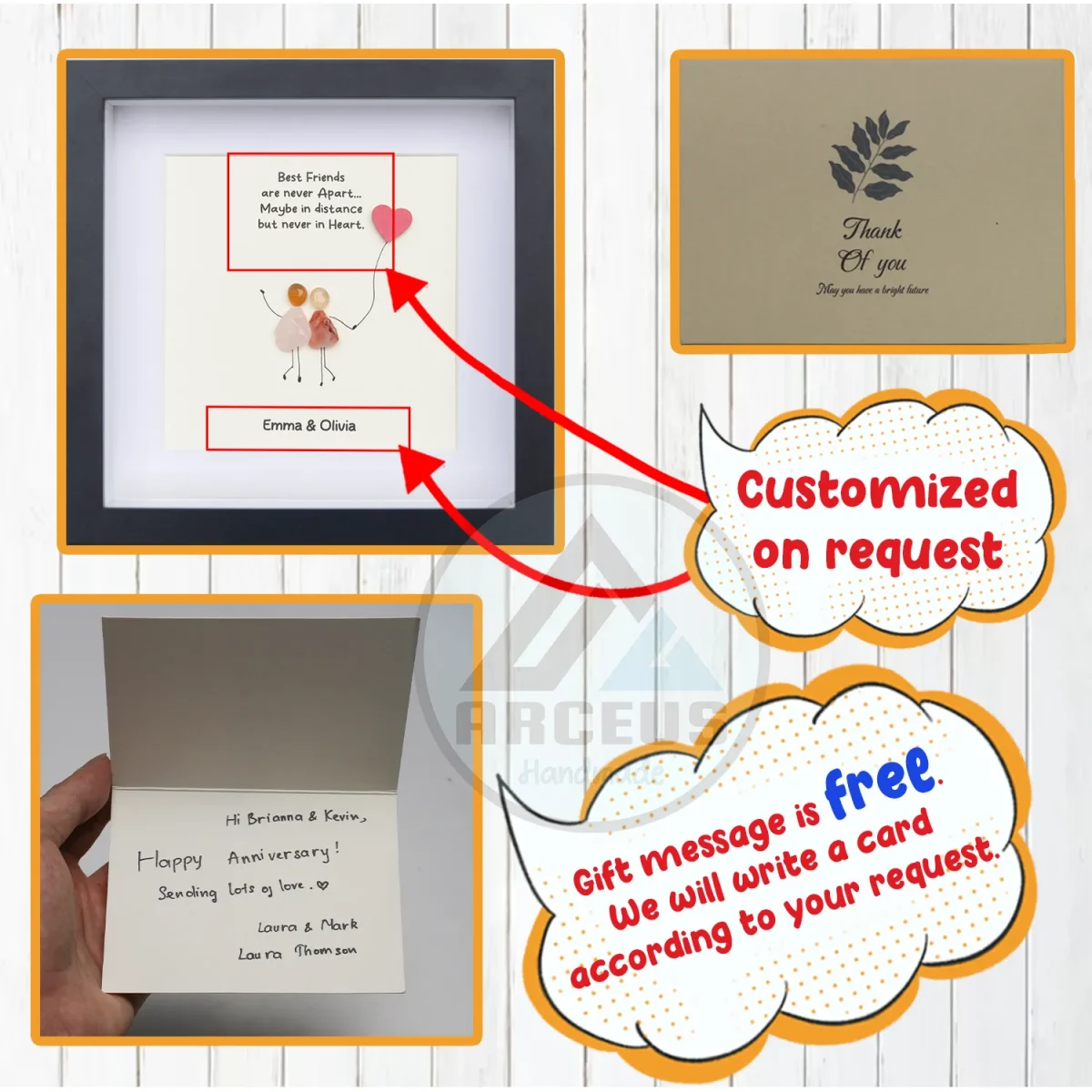 Personalized Best Friend Pebble Art, Birthday Gifts, Gifts For Best Friends, Friends Female, Best Friend Pebble Art, Pebble Art Gift - Image 3