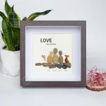 Personalized Family With Pets Pebble Art, Pebble Art Gift, Family With Dog Pebble Art, Family With Cat Pebble Art, Gift for Family - Image 5