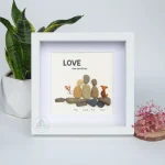 Personalized Family With Pets Pebble Art, Pebble Art Gift, Family With Dog Pebble Art, Family With Cat Pebble Art, Gift for Family - Image 6