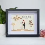 Personalized Wedding Anniversary Pebble Art, Couple Pebble Art, Anniversary Present for Him or Her, Pebble Art Gift, Pebble Painting