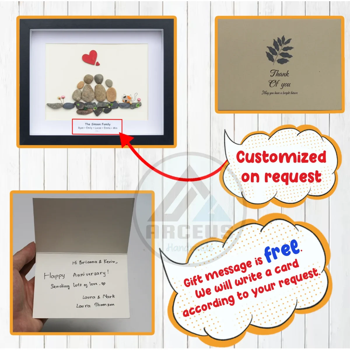 Personalized Family Pebble Art, Housewarming Gift Pebble Painting, Custom Pebble Art Family, Gift For Family, New Home Pebble Art Gift - Image 3