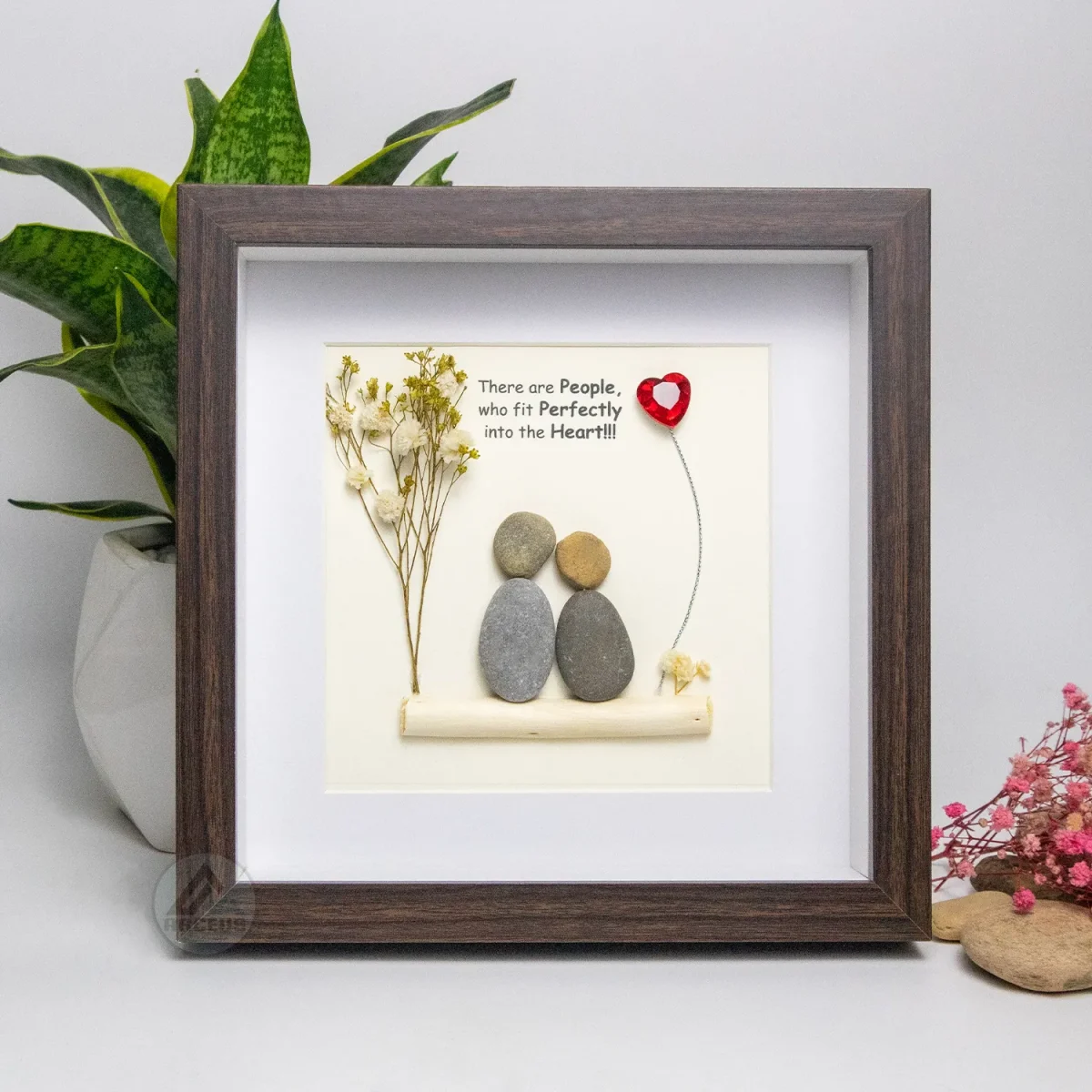 Personalized Couple Pebble Art, Wedding Gift for Couple, Anniversary Gift For Girlfriend / Wife / Husband, Pebble Painting, Pebble Art Gift - Image 5