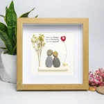 Personalized Couple Pebble Art, Wedding Gift for Couple, Anniversary Gift For Girlfriend / Wife / Husband, Pebble Painting, Pebble Art Gift - Image 2