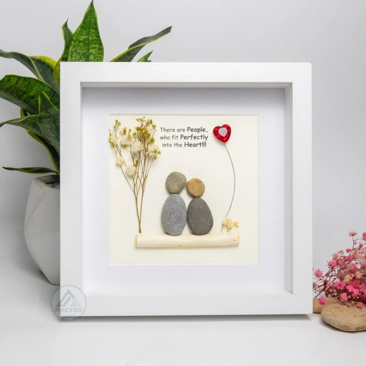 Personalized Couple Pebble Art, Wedding Gift for Couple, Anniversary Gift For Girlfriend / Wife / Husband, Pebble Painting, Pebble Art Gift - Image 6