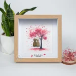 Personalized Wedding Anniversary Pebble Art, Couple Pebble Art, Anniversary Present for Him or Her, Pebble Art Gift, Pebble Painting - Image 2