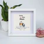 Personalized Penguin Mother's Day Gift, Mom Pebble Art, Gift For Mother Day, Mom Pebble Art, Pebble Art Gift For Mom From Daughter - Image 7