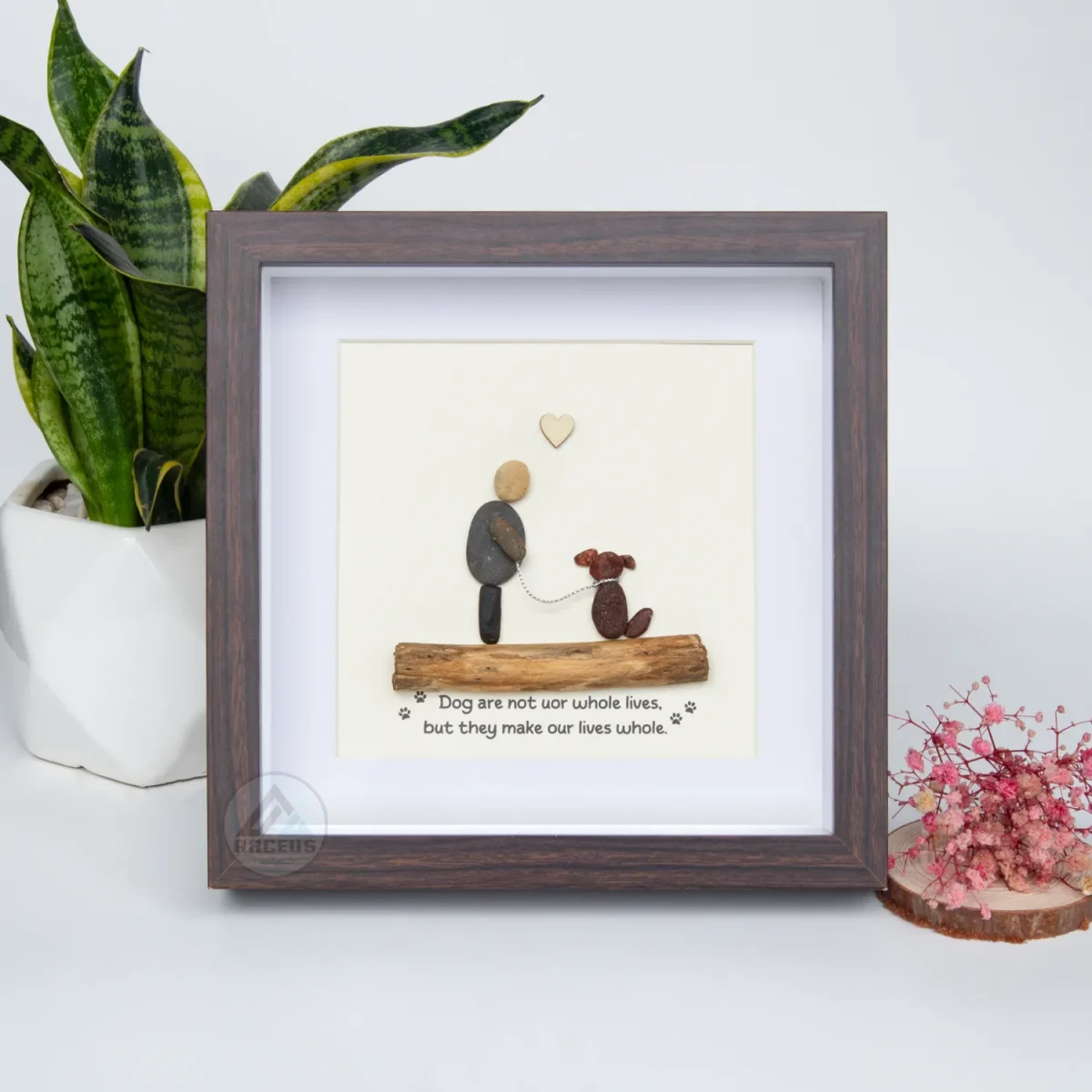 Personalized Dog Lover Pebble Art, Dog Wall Art, Dog Pebble Art, Framed Dog Wall Hanging, Dog Decor, Unique Animal Lover Gift, Baby Dog Art - Image 6