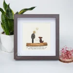 Personalized Dog Lover Pebble Art, Dog Wall Art, Dog Pebble Art, Framed Dog Wall Hanging, Dog Decor, Unique Animal Lover Gift, Baby Dog Art - Image 6