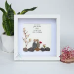 Personalized Couple Pebble Art, Wedding Gift for Couple, Anniversary Gift For Girlfriend / Wife / Husband, Pebble Painting, Pebble Art Gift - Image 7
