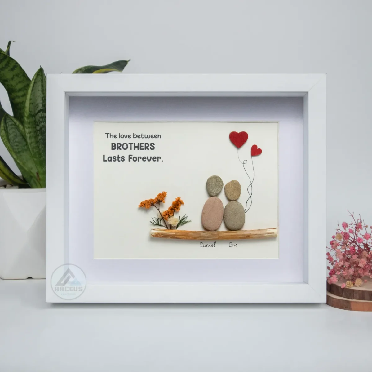 Brother Pebble Art, Friend Birthday Gift, Personalized Gifts, Family Pebble Art, Gift For Bestie, Birthday Gift, Home Gift Ideas, BFF - Image 5