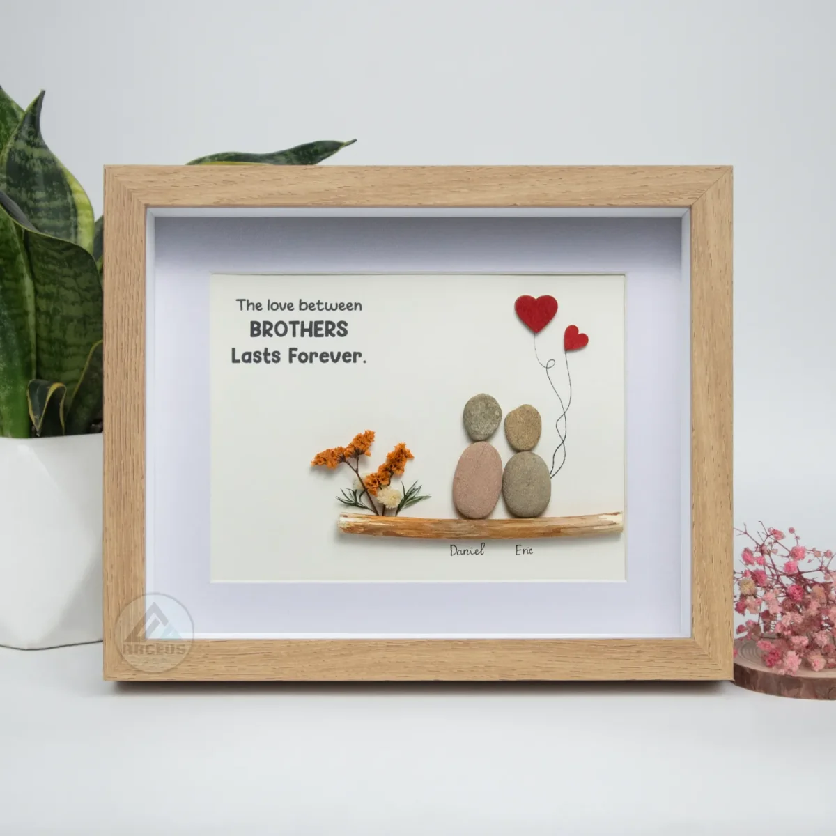 Brother Pebble Art, Friend Birthday Gift, Personalized Gifts, Family Pebble Art, Gift For Bestie, Birthday Gift, Home Gift Ideas, BFF - Image 2