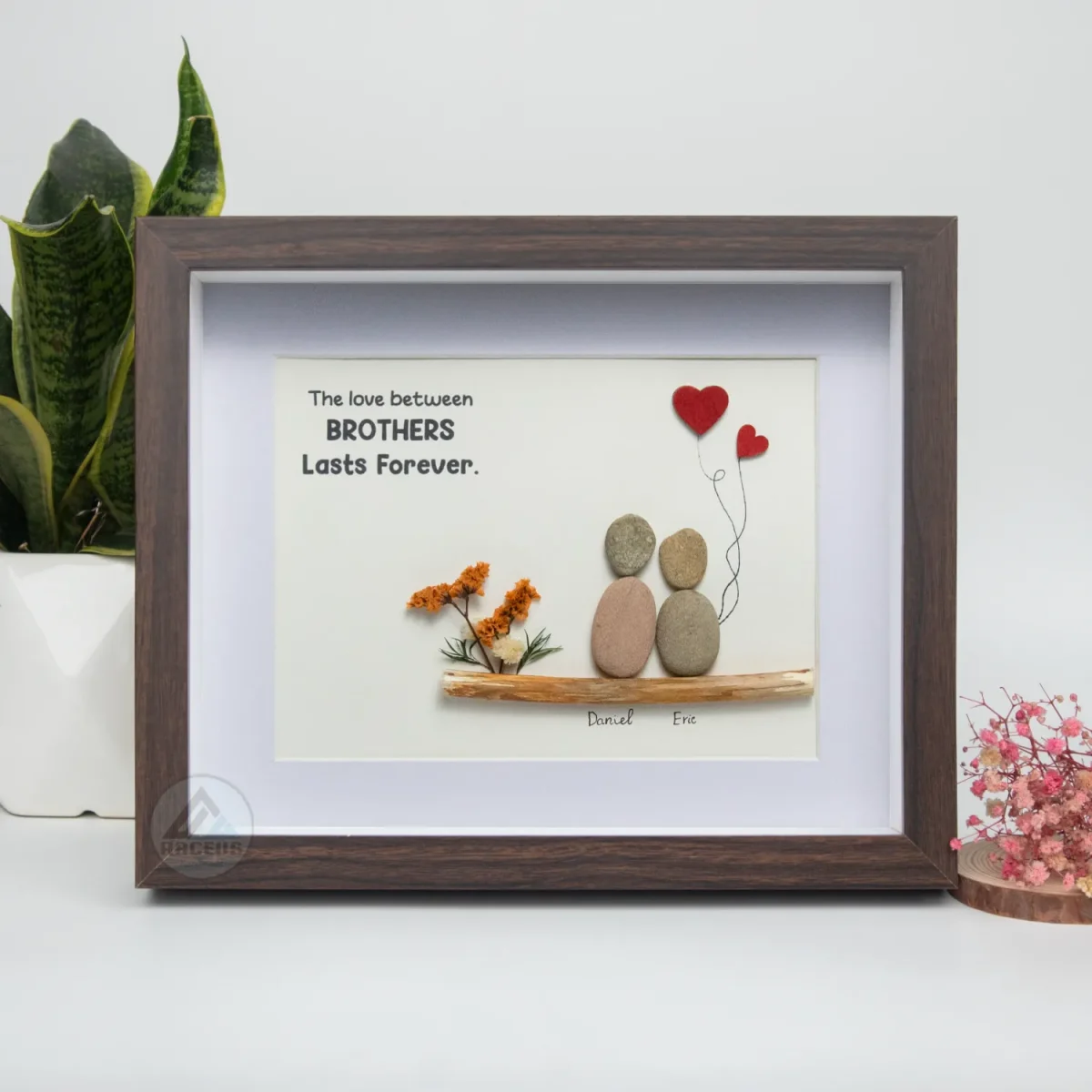 Brother Pebble Art, Friend Birthday Gift, Personalized Gifts, Family Pebble Art, Gift For Bestie, Birthday Gift, Home Gift Ideas, BFF - Image 6