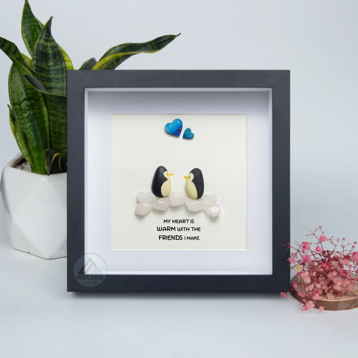 You Are My Penguin Gift, Penguin Love Pebble Art | Penguin Art For Boyfriend, Girlfriend, Husband, Wife Romantic Gift Unique - Image 6